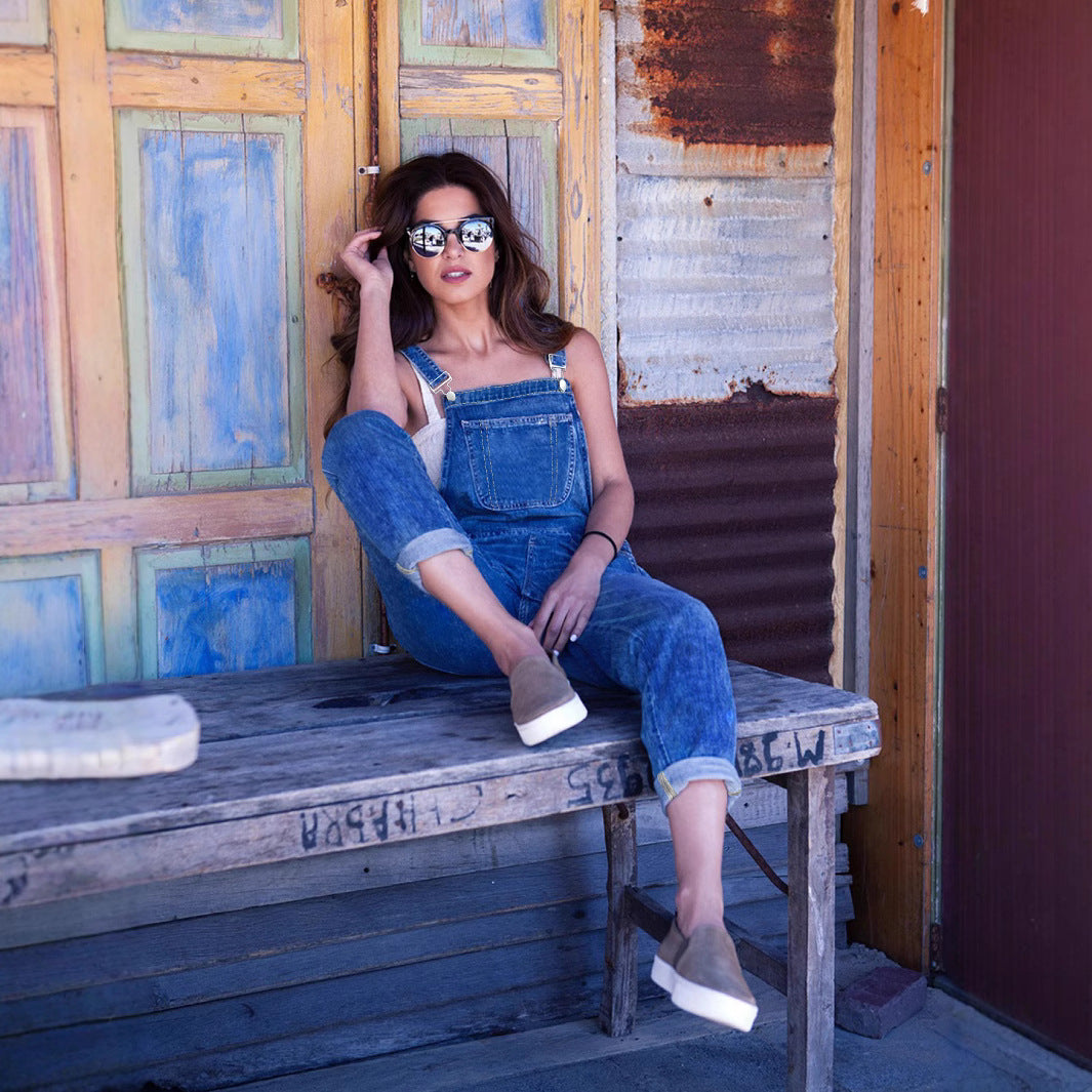 Classic Loose-Fit Denim Overalls