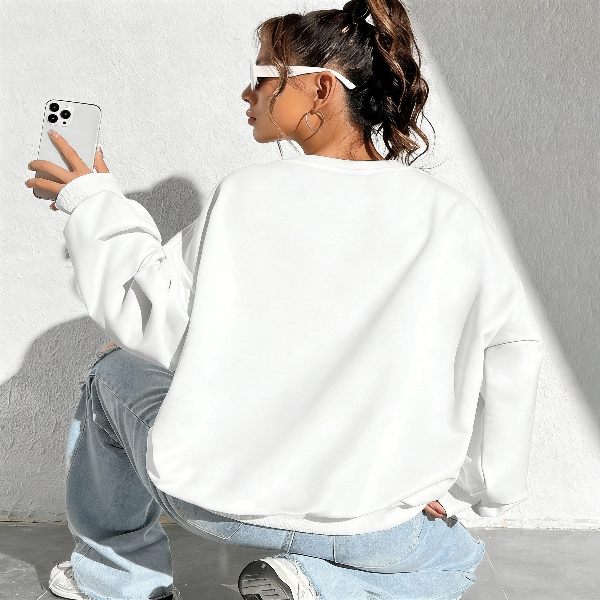 Casual Loose-Fit Sporty Sweatshirt