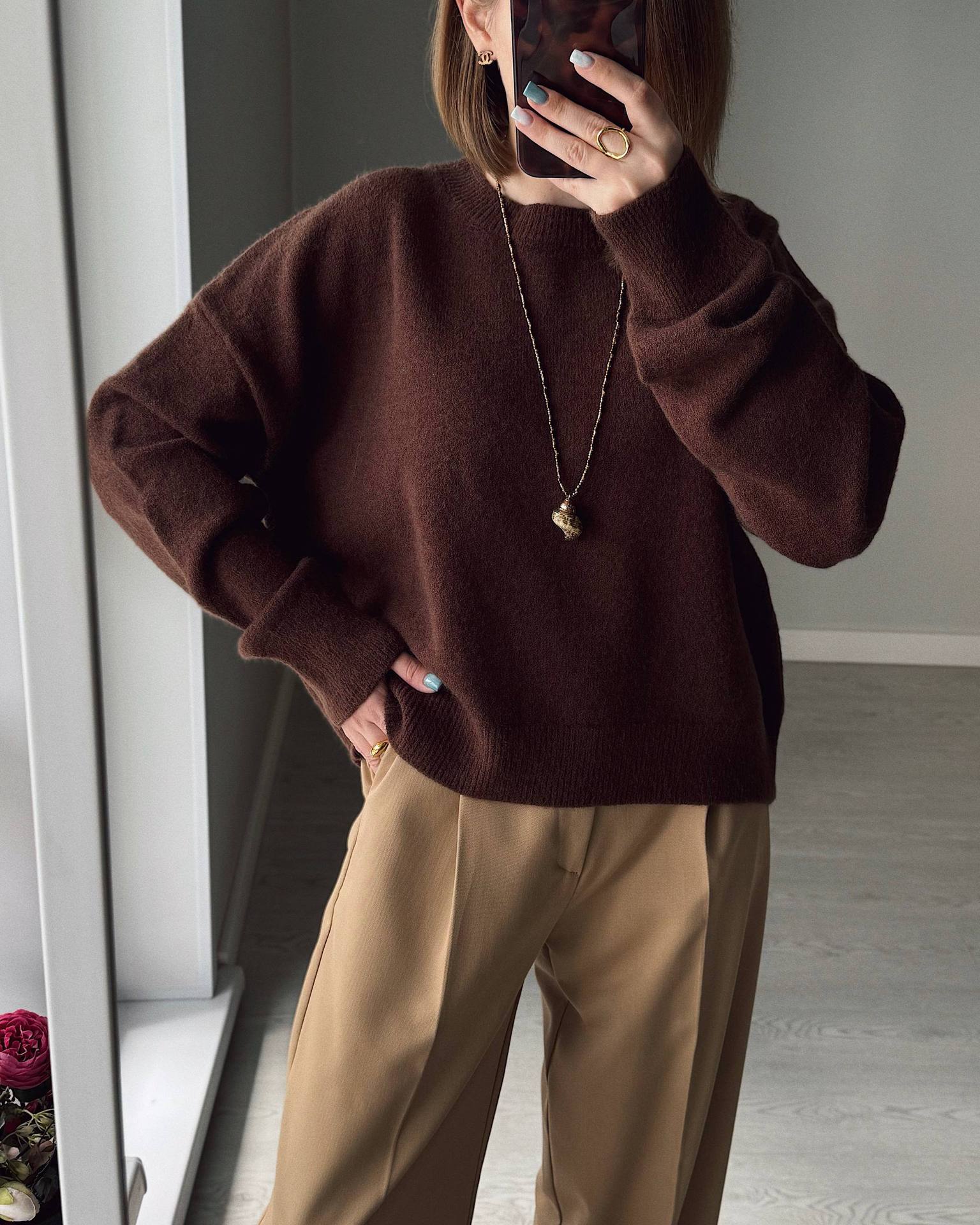 Relaxed Knit Crewneck Pullover