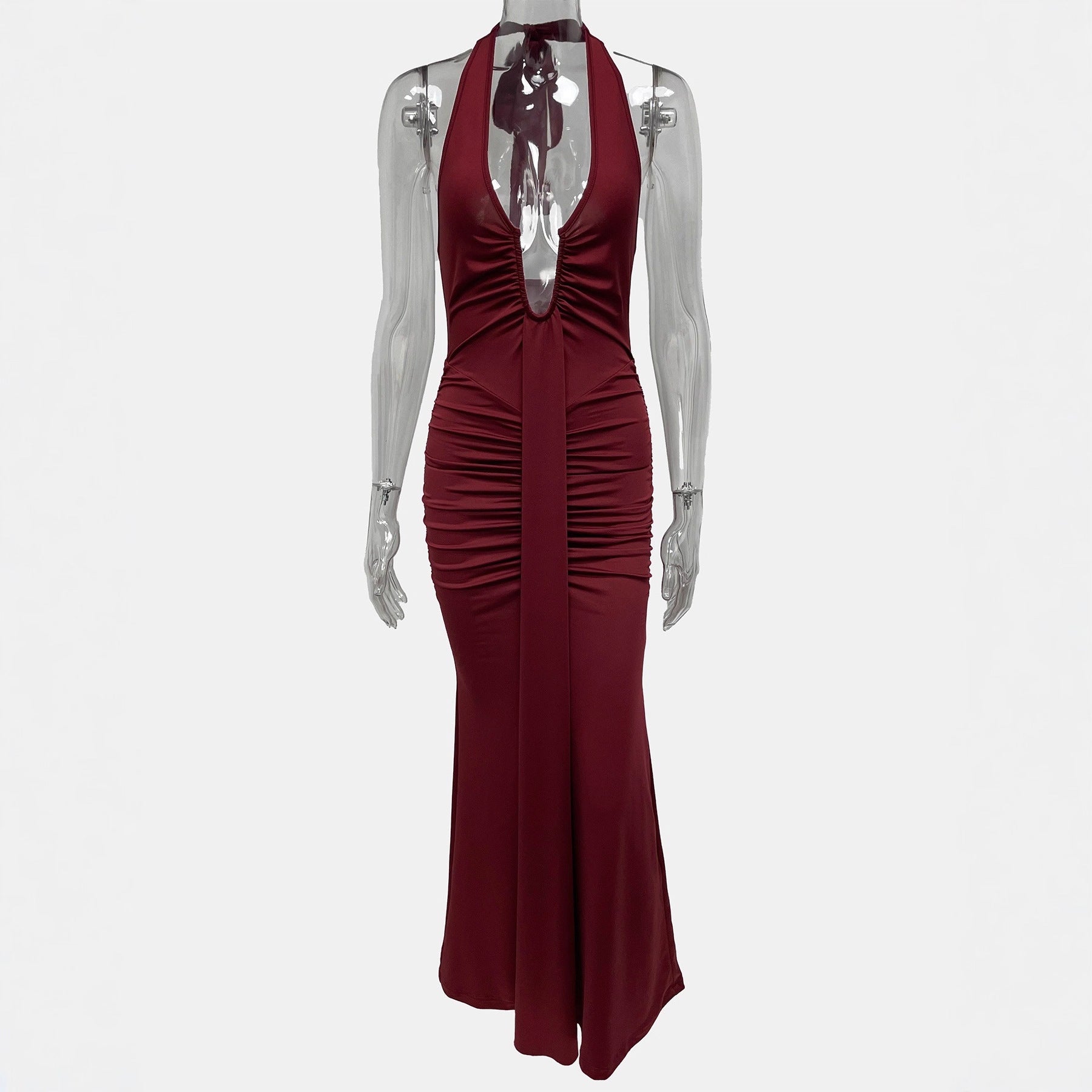 Sleeveless Mermaid Pleated Party Dress