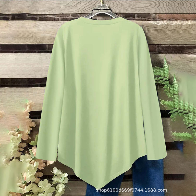 Round-Neck Long-Sleeve Top