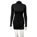New FallWinter Patchwork Long-Sleeve Bodycon Dress