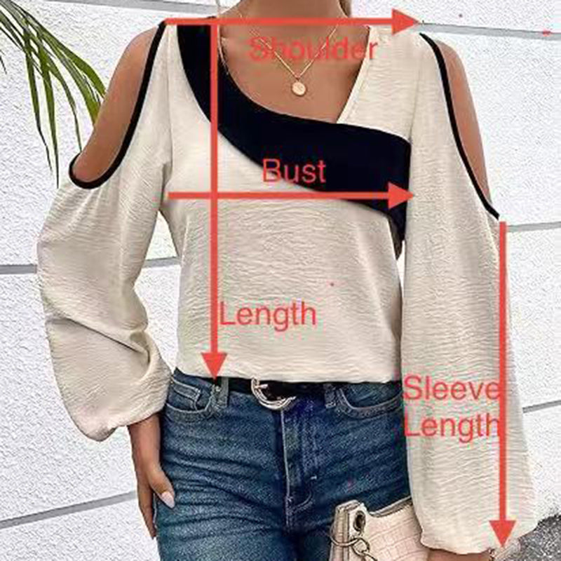 Cold Shoulder Color Block Long Sleeve