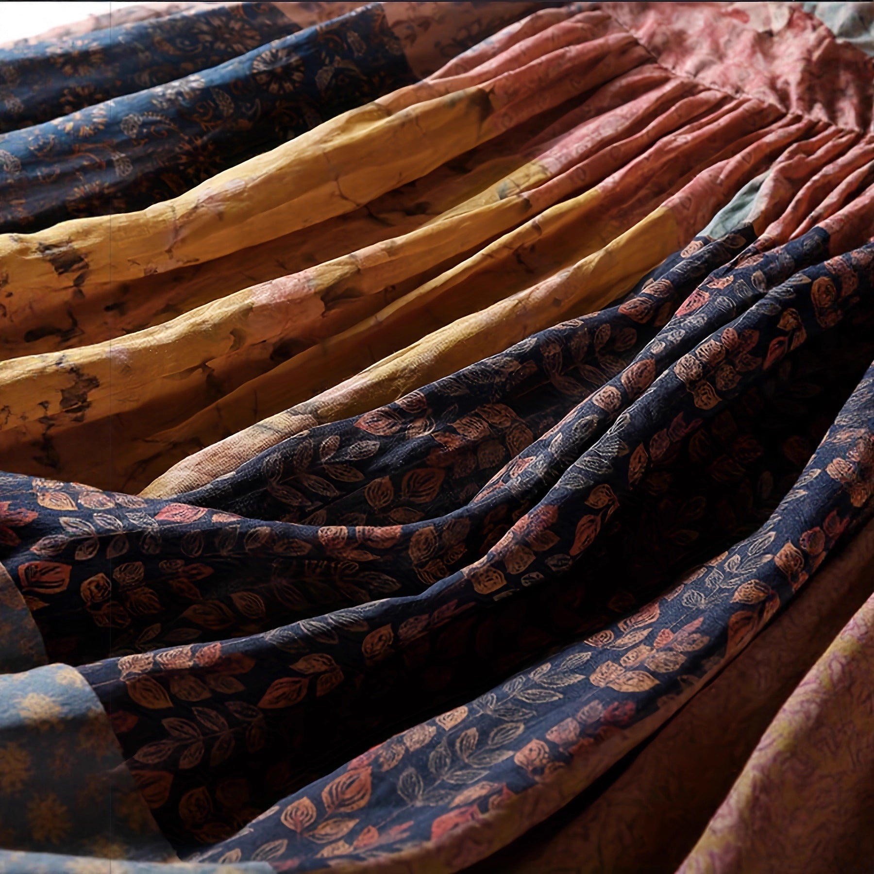 Retro Printed V-Neck Dress