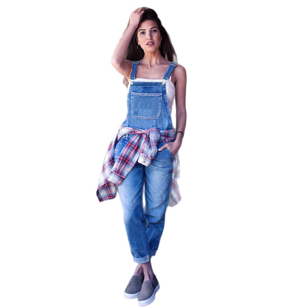 Classic Loose-Fit Denim Overalls