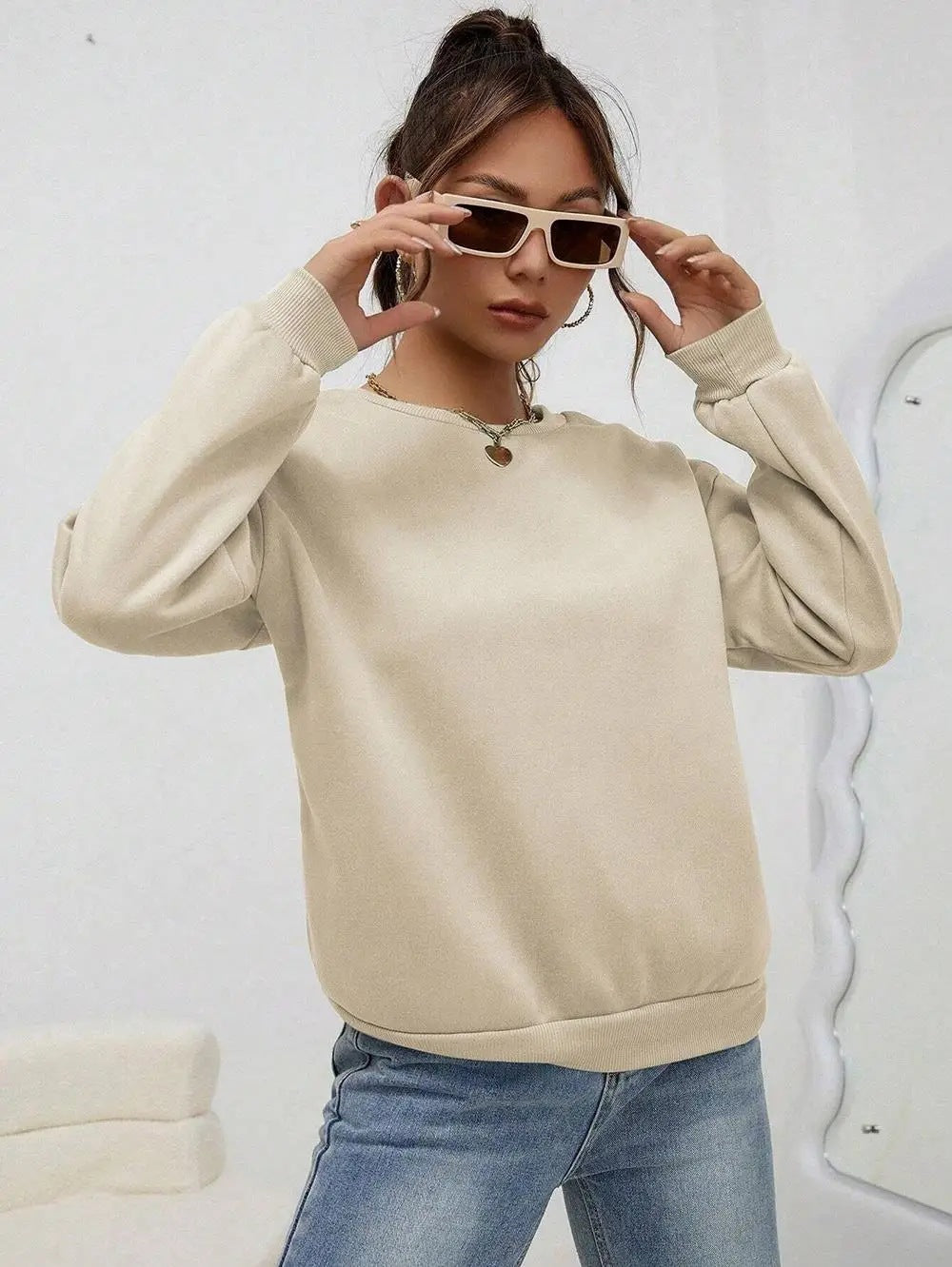 Casual Loose-Fit Sporty Sweatshirt