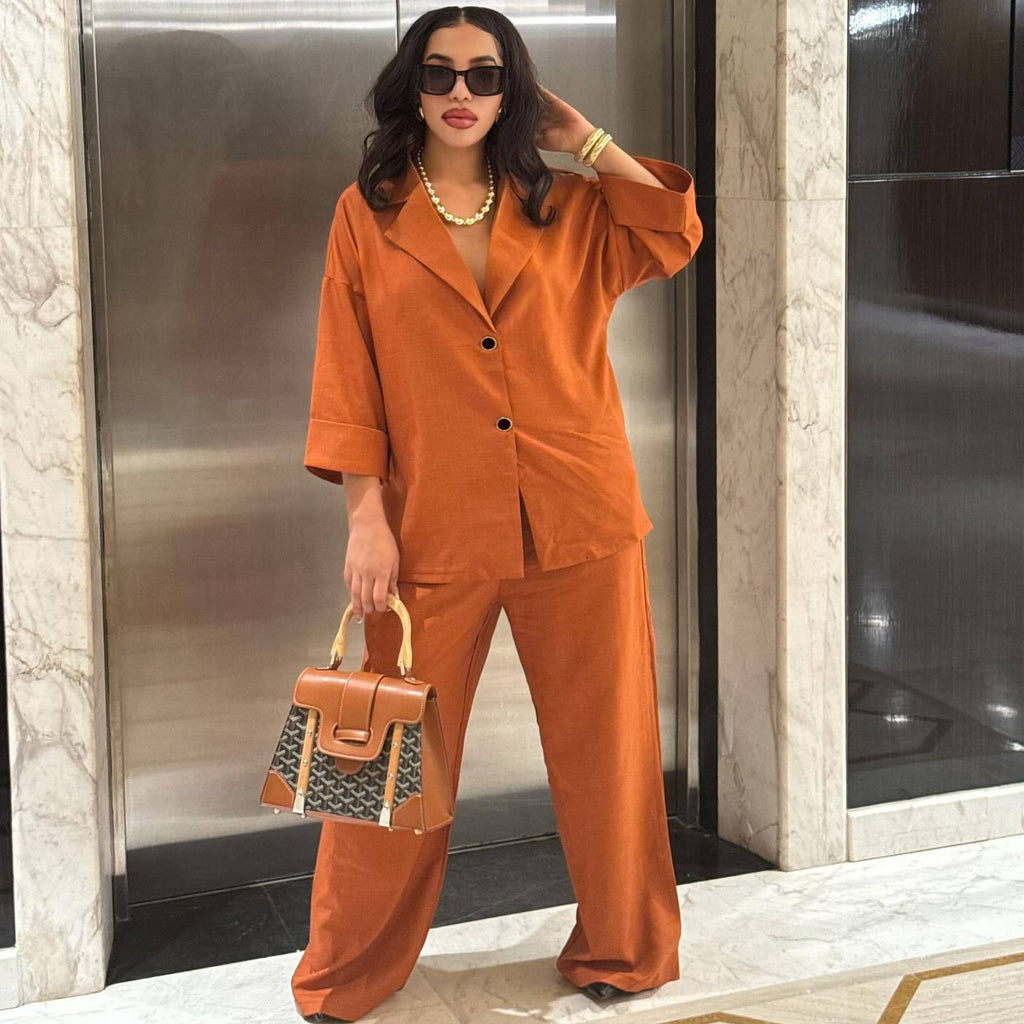 Single-Breasted Two-Piece Set