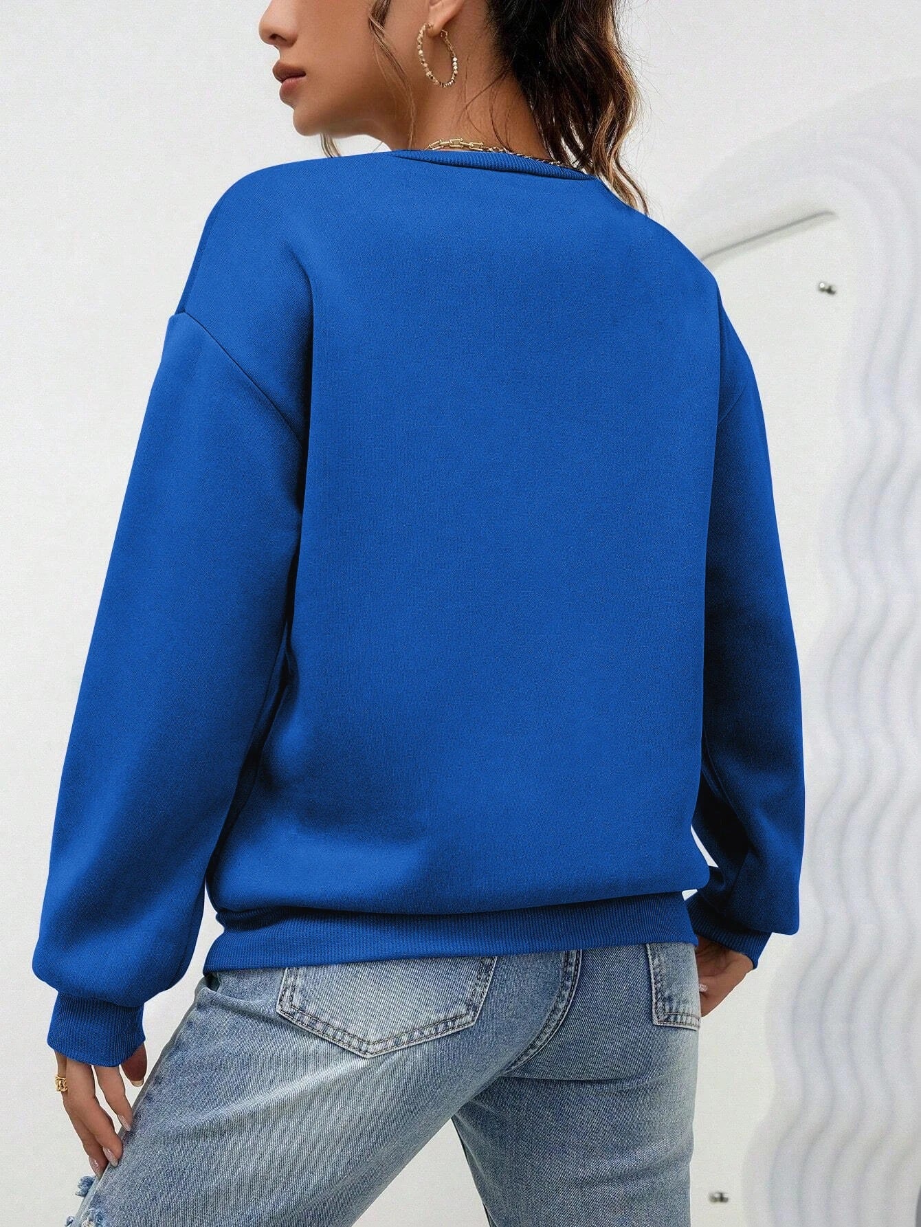 Casual Loose-Fit Sporty Sweatshirt