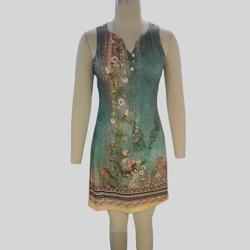 A-Line Floral Midi Tank Dress