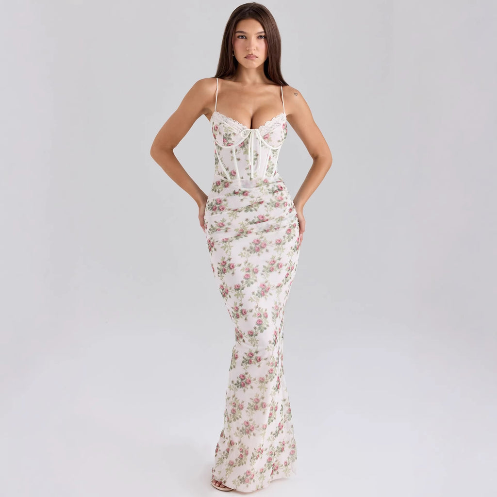 Summer Floral Slim-fit Lace Dress