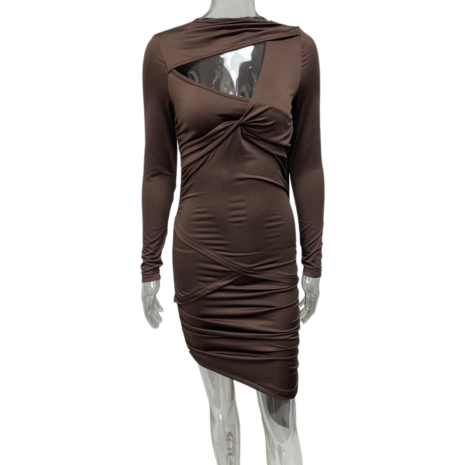 New Autumn Long-Sleeve Asymmetrical Bodycon Dress