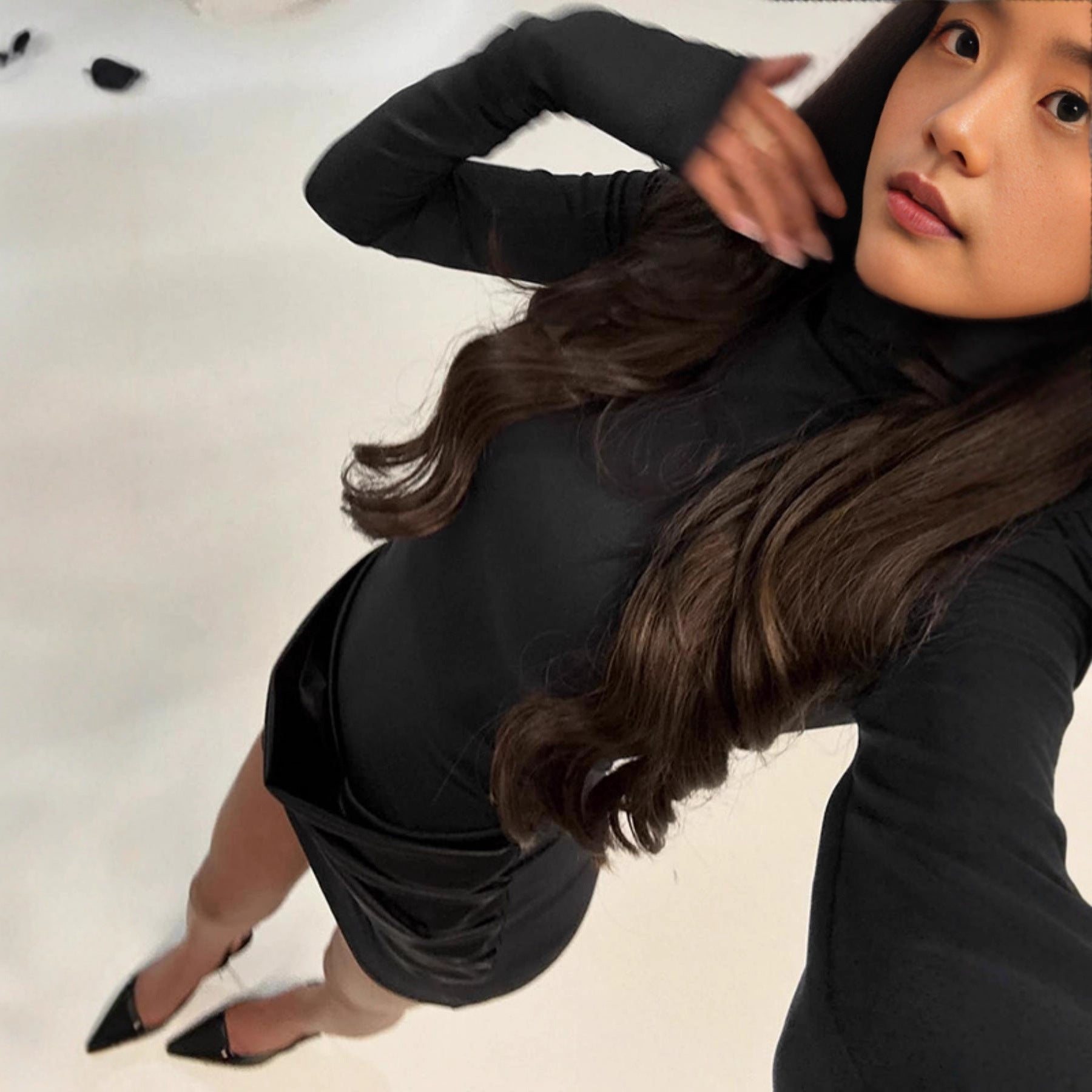 New FallWinter Patchwork Long-Sleeve Bodycon Dress