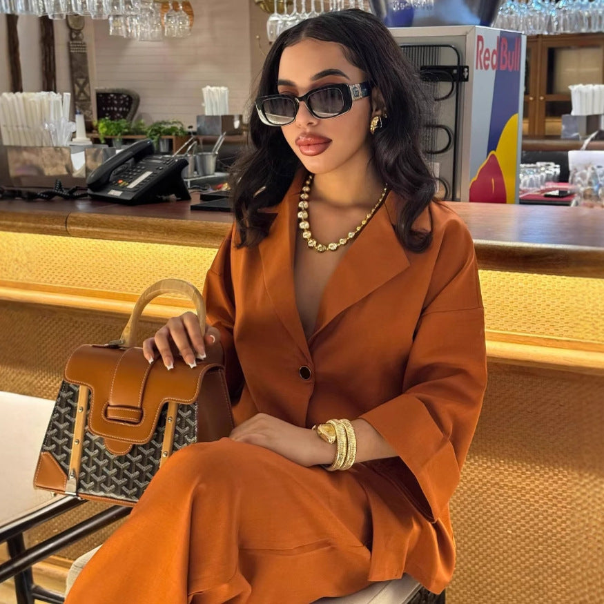 Single-Breasted Two-Piece Set