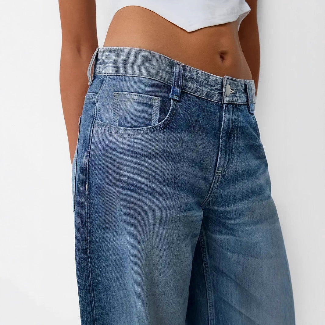 Summer Wide-Leg Denim Jeans