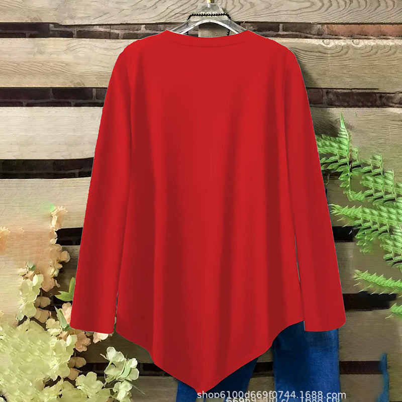 Round-Neck Long-Sleeve Top