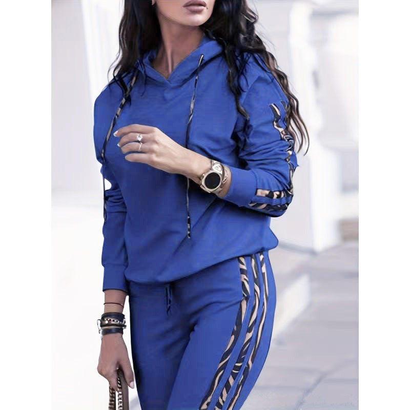 Striped Casual Hoodie Set