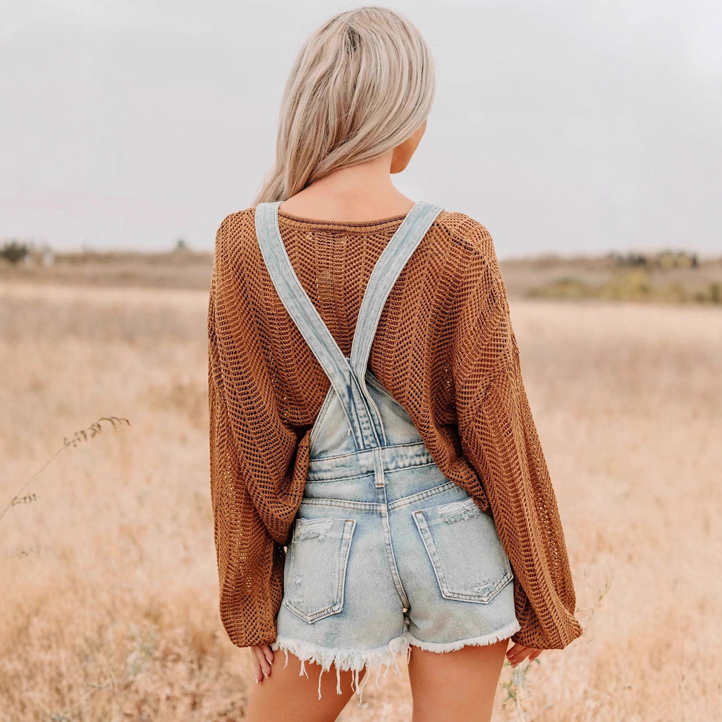Casual Denim Overalls Shorts