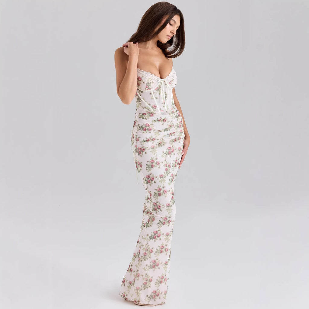 Summer Floral Slim-fit Lace Dress