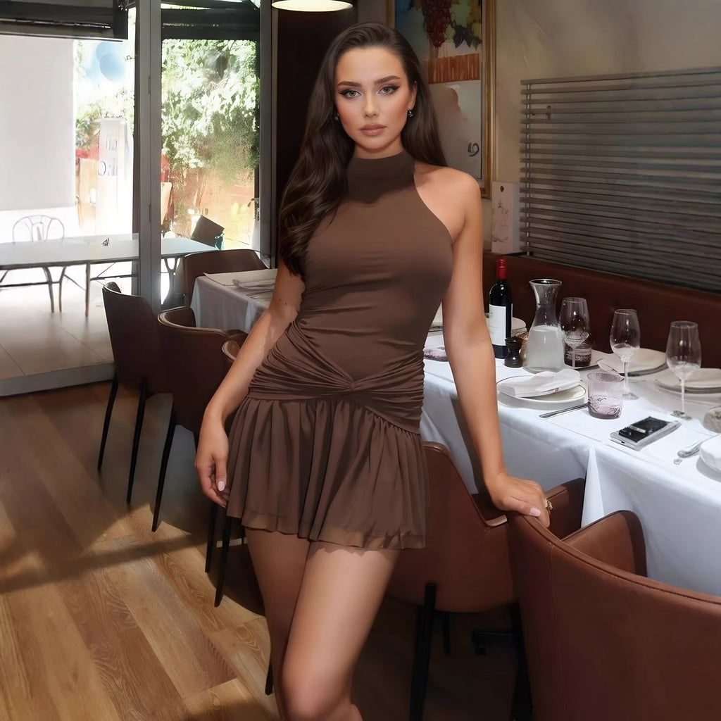 Sleeveless Knot-Waist Flare Dress For A Sassy Look