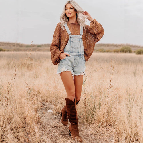 Casual Denim Overalls Shorts