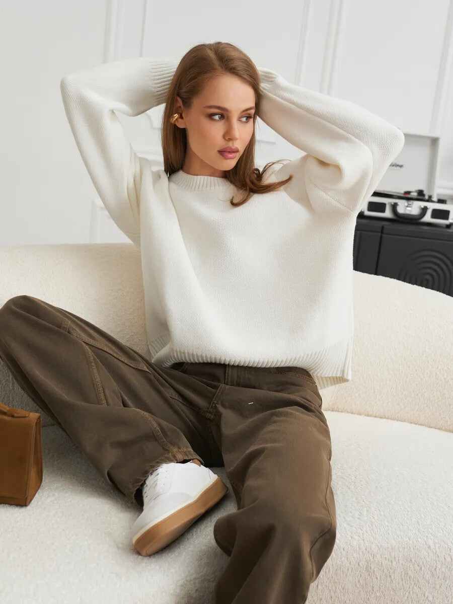 Relaxed Knit Crewneck Pullover