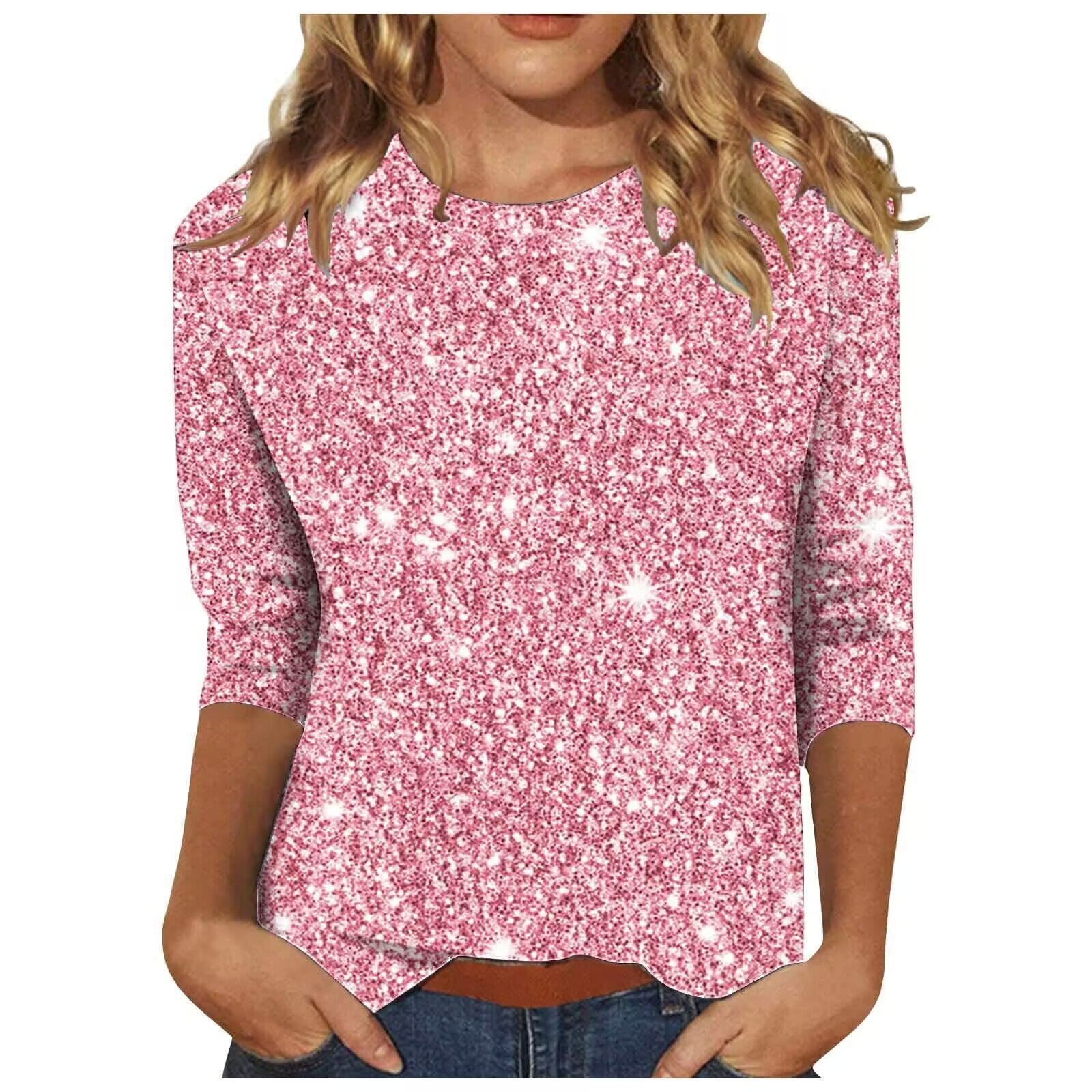 Sequin Crew-Neck T-Shirt