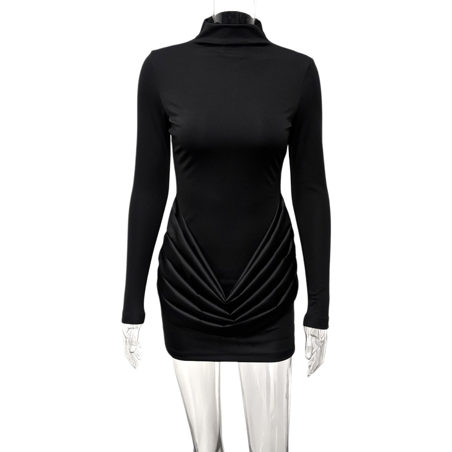 New FallWinter Patchwork Long-Sleeve Bodycon Dress