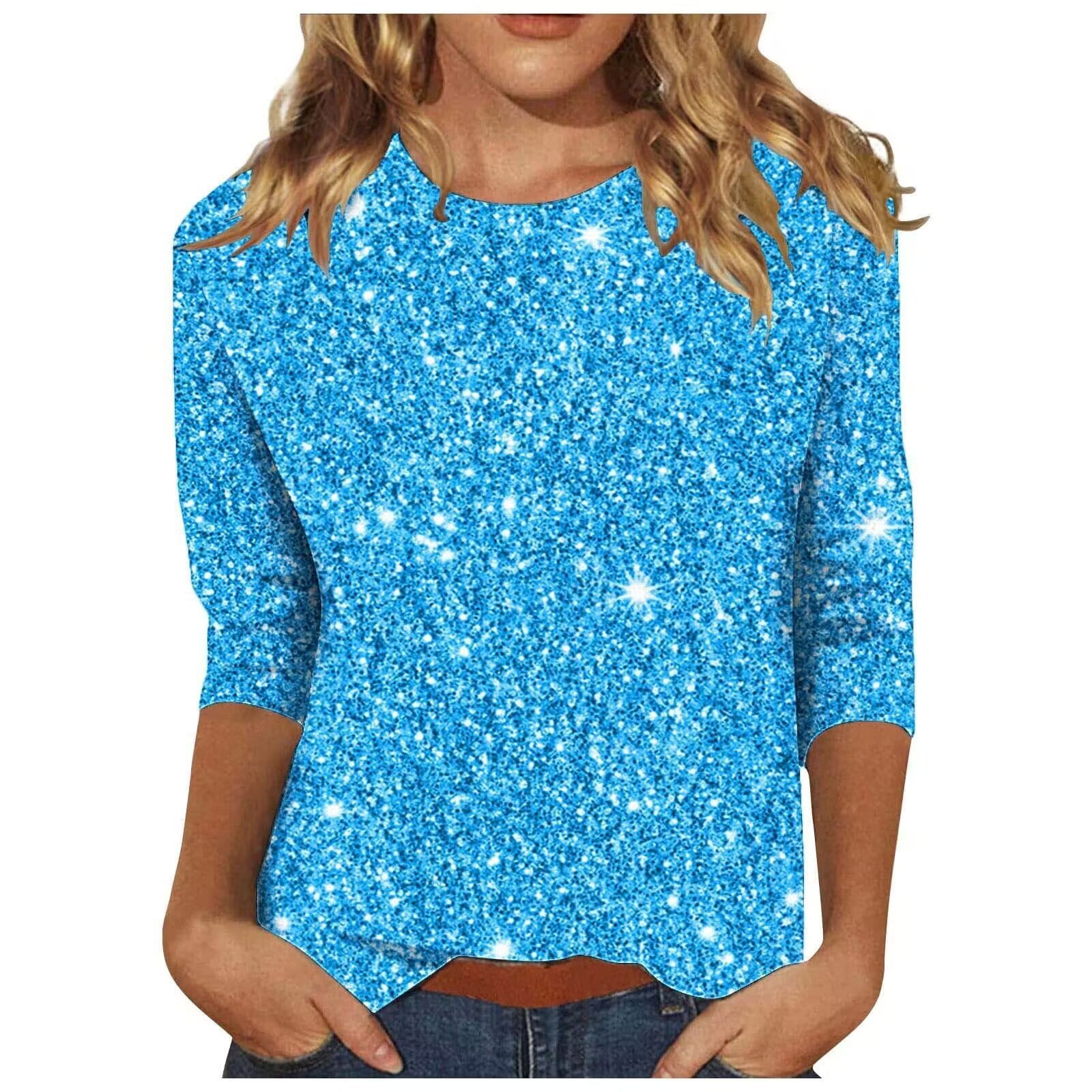 Sequin Crew-Neck T-Shirt