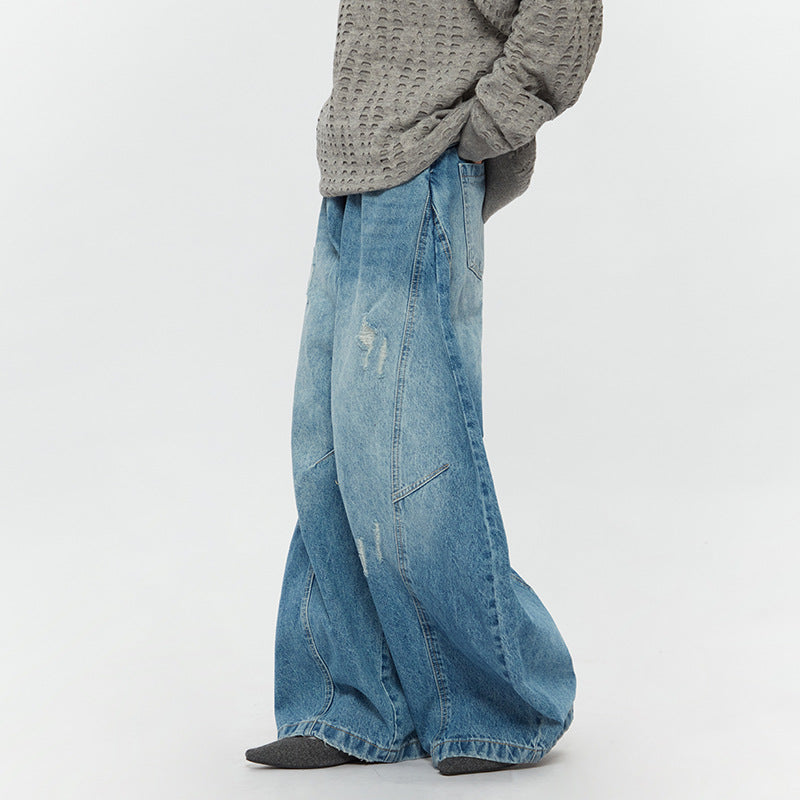 Edgy Wide-Leg Ripped Jeans