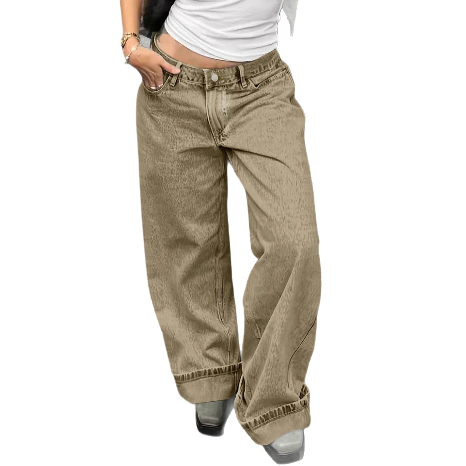 Casual Straight-Leg Pocket Jeans