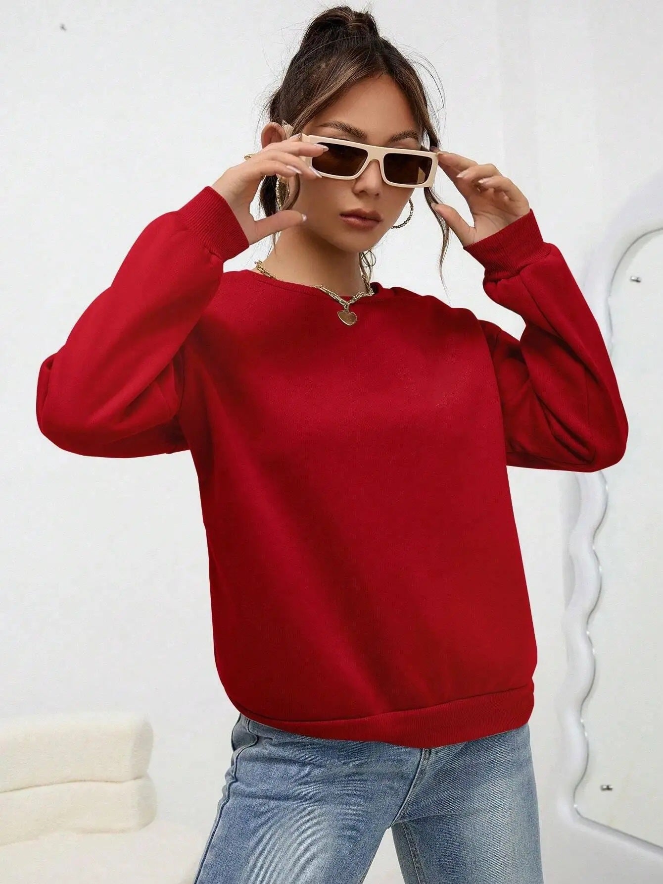 Casual Loose-Fit Sporty Sweatshirt