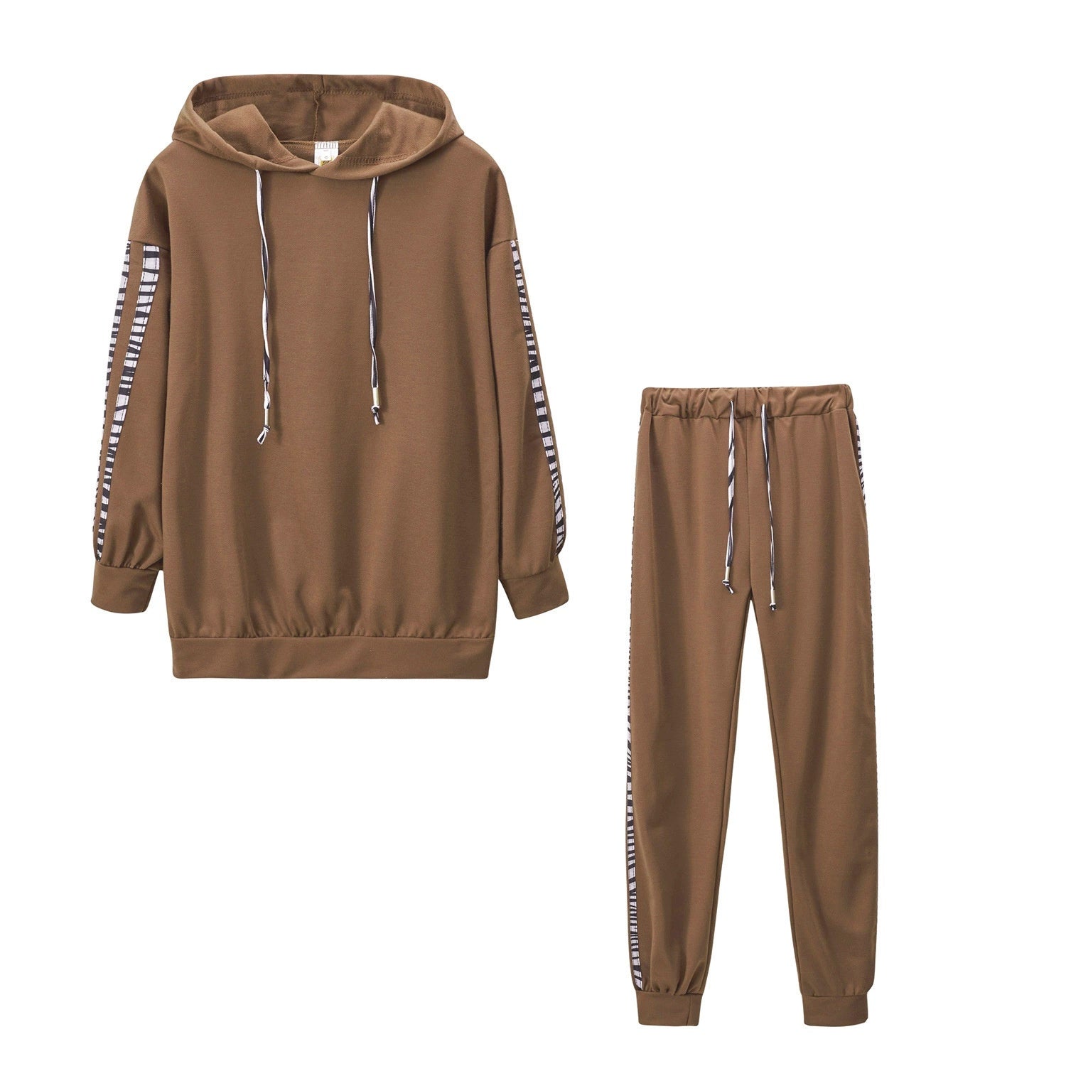 Striped Casual Hoodie Set