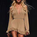 Strapless Khaki Mini Dress