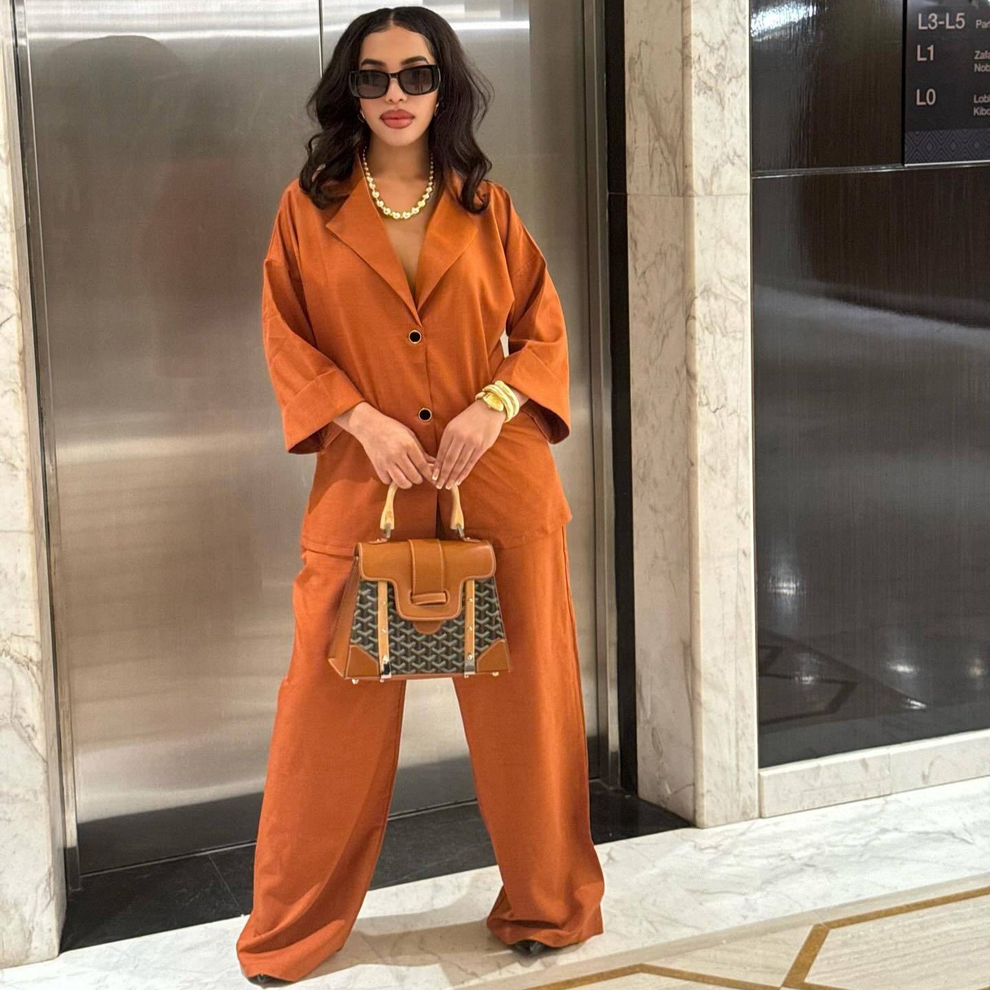 Single-Breasted Two-Piece Set